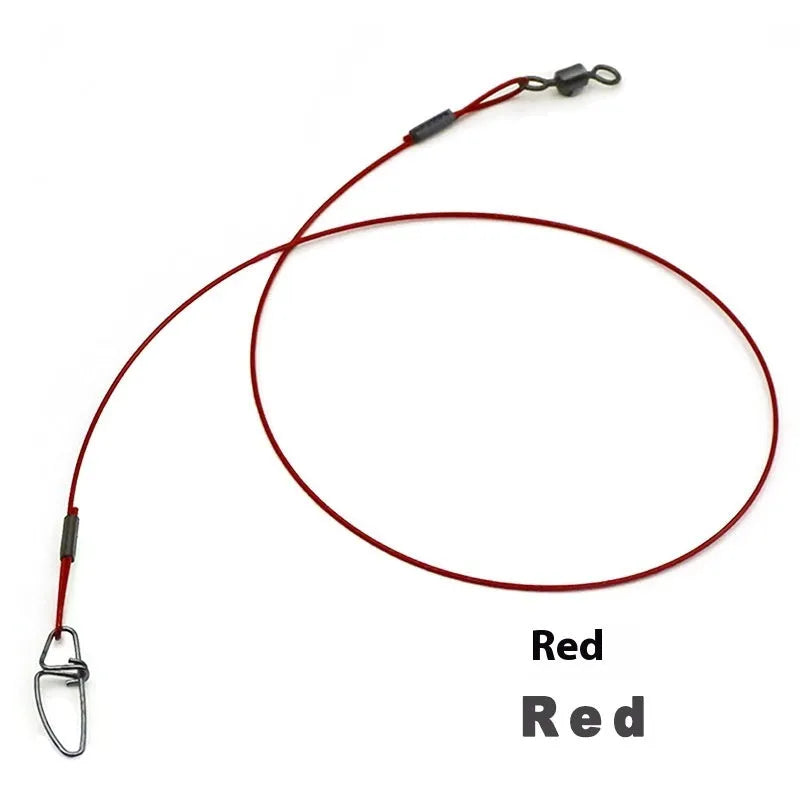 54cm anti-bite steel wire double buckle fishing pins in black green red colours