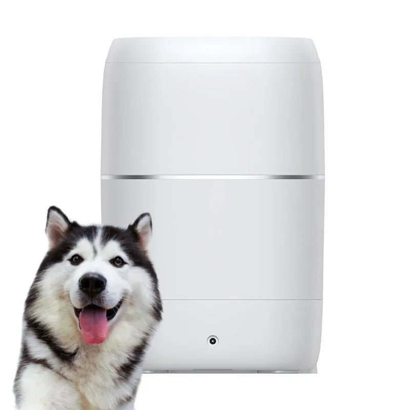 Smart Pet Automatic Feeder Water Feeder in white ABS plastic with compact design