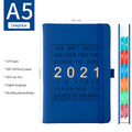 Daily plan self-discipline clocking table with imitation leather cover, open to show calendar pages.