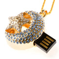 Jewelry Xingyue creative metal USB flash drive on a white background.