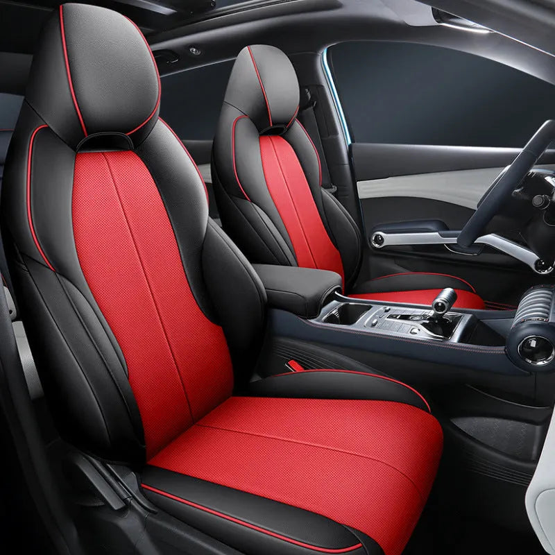 BYD Yuan PLUS car seat cushion cover in adventure green colour, showing back full pack configuration
