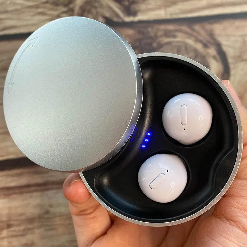 Wireless earbuds Bluetooth 5.0 semi-in-ear headset with charging case in black colour