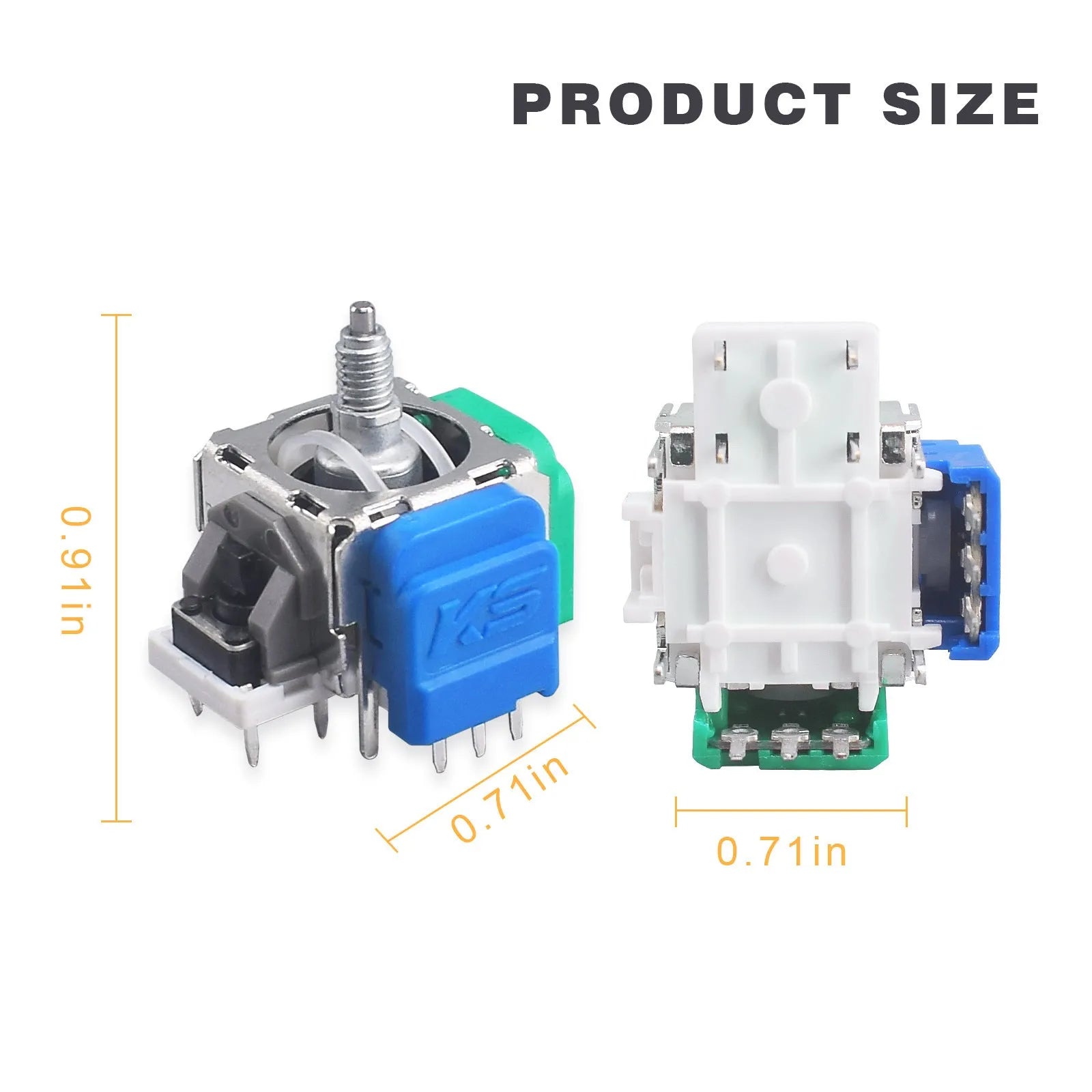 Hall effect magnetic joystick replacement component for PS5, PS4, Switch and XBOX controllers