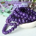 Natural Charoite crystal bracelet with transparent stones and platinum fittings
