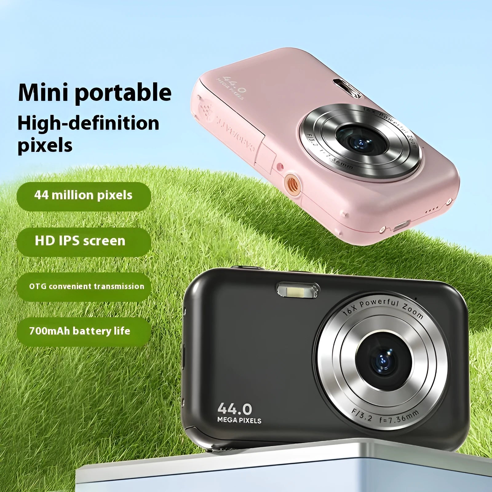 Children's digital camera with 2.4 inch screen in multiple colour options
