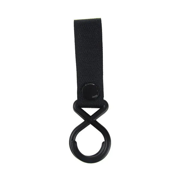 A selection of luggage Velcro hooks in various colours including red, blue, green, and yellow on a white background