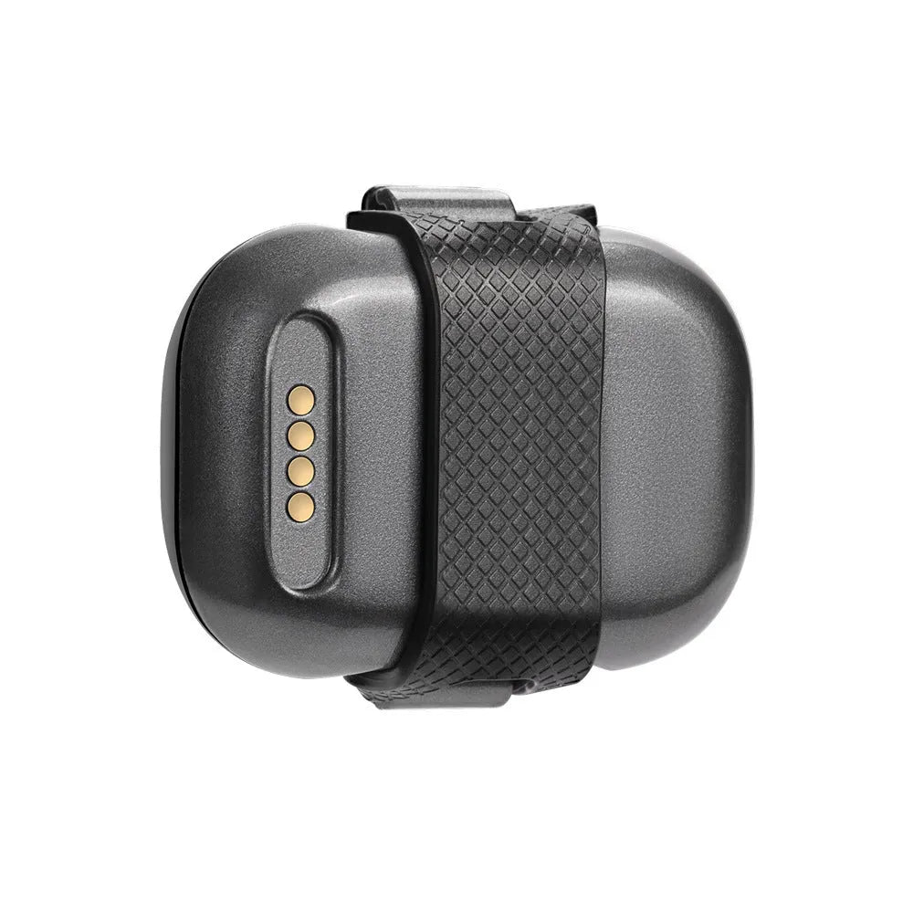 Black GF-07 pet GPS locator device with hanging rope attachment for dog or cat collar mounting