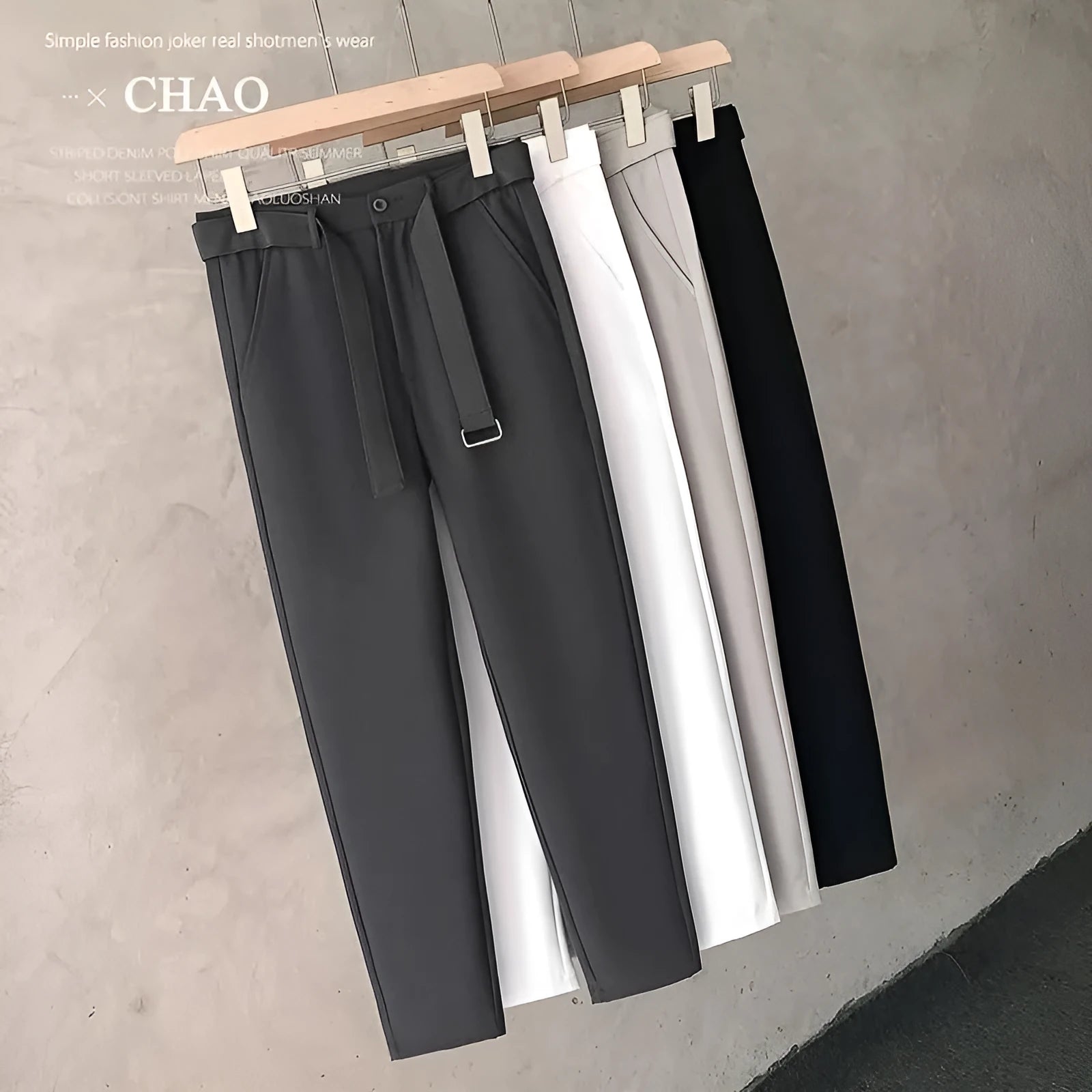 Boys slim straight wool trousers in tapered business casual style