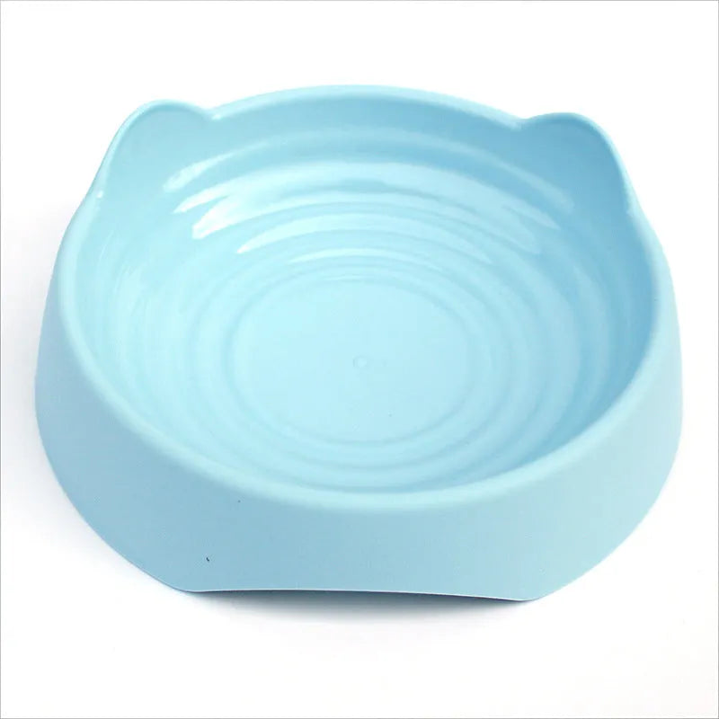 Blue ceramic dog slow feeder bowl with maze puzzle cups for slowing down eating