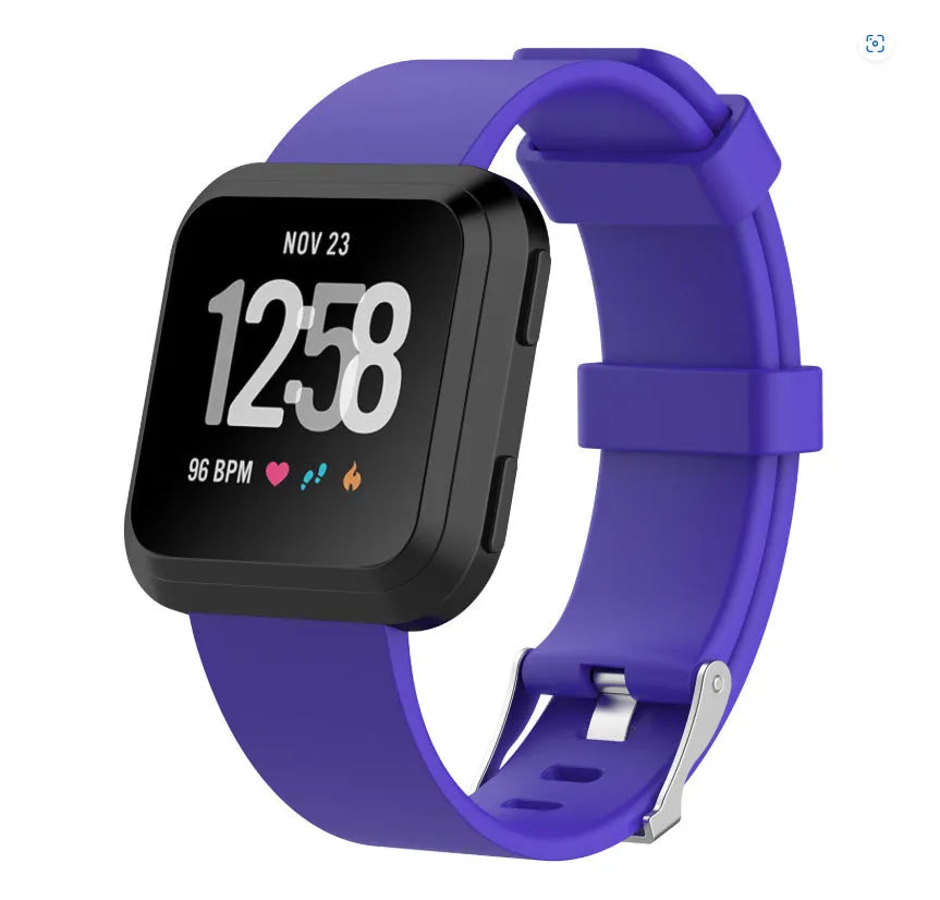 Fitbit Versa Lite replacement wrist strap in multiple colours showing large and small size options