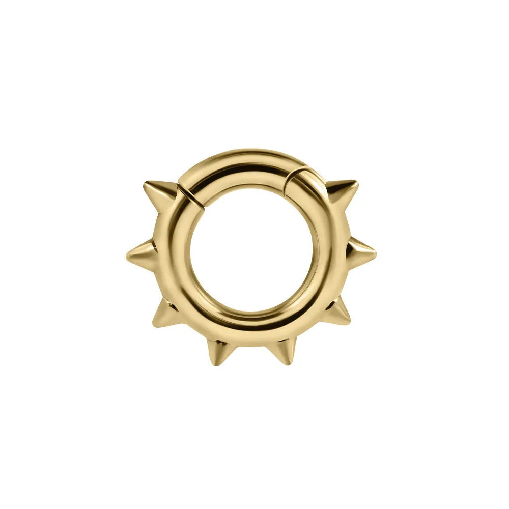 A pair of copper geometric cone-shaped earring extenders with a magnet closure, shown in one of eight available style finishes.