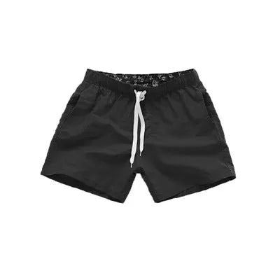Men's summer beach shorts in multiple colours, polyester fabric with sanded finish, straight leg style