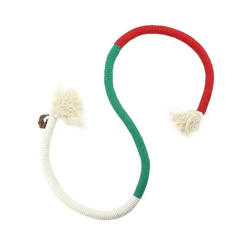 70cm cotton bite-resistant cat teasing rope toy in three colour options