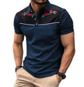Men's short sleeve mesh polo shirt with zipper decoration in picture colour, sizes S to 6XL.