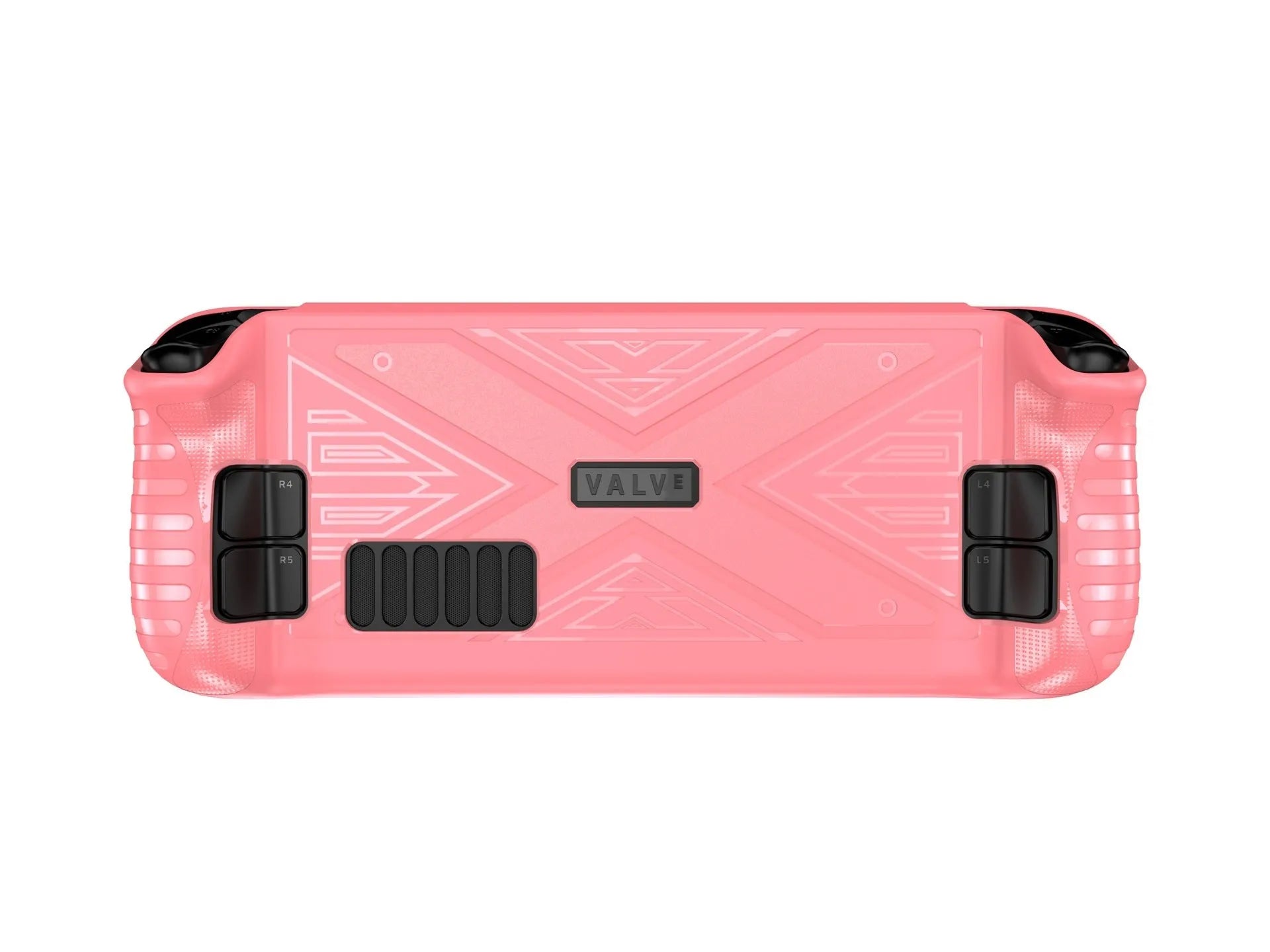 Soft black TPU silicone protective case for a Steam Deck game console.