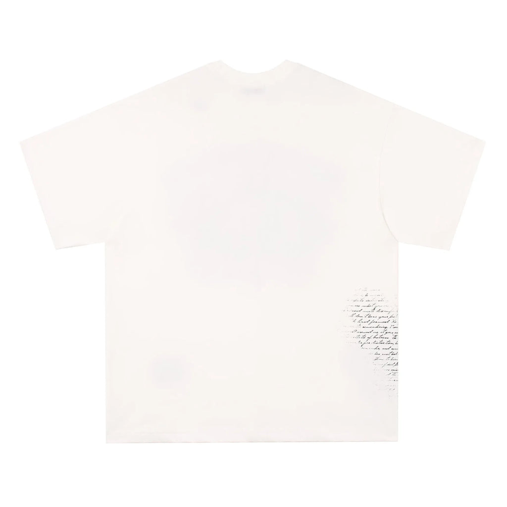 Black and white pure cotton t-shirt with American retro hip hop gothic letter print