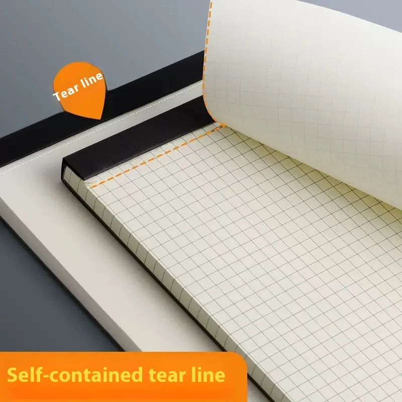 A5 and B5 thick tearable writing pads in blank, grid, and lined ruling styles with 80 sheets.