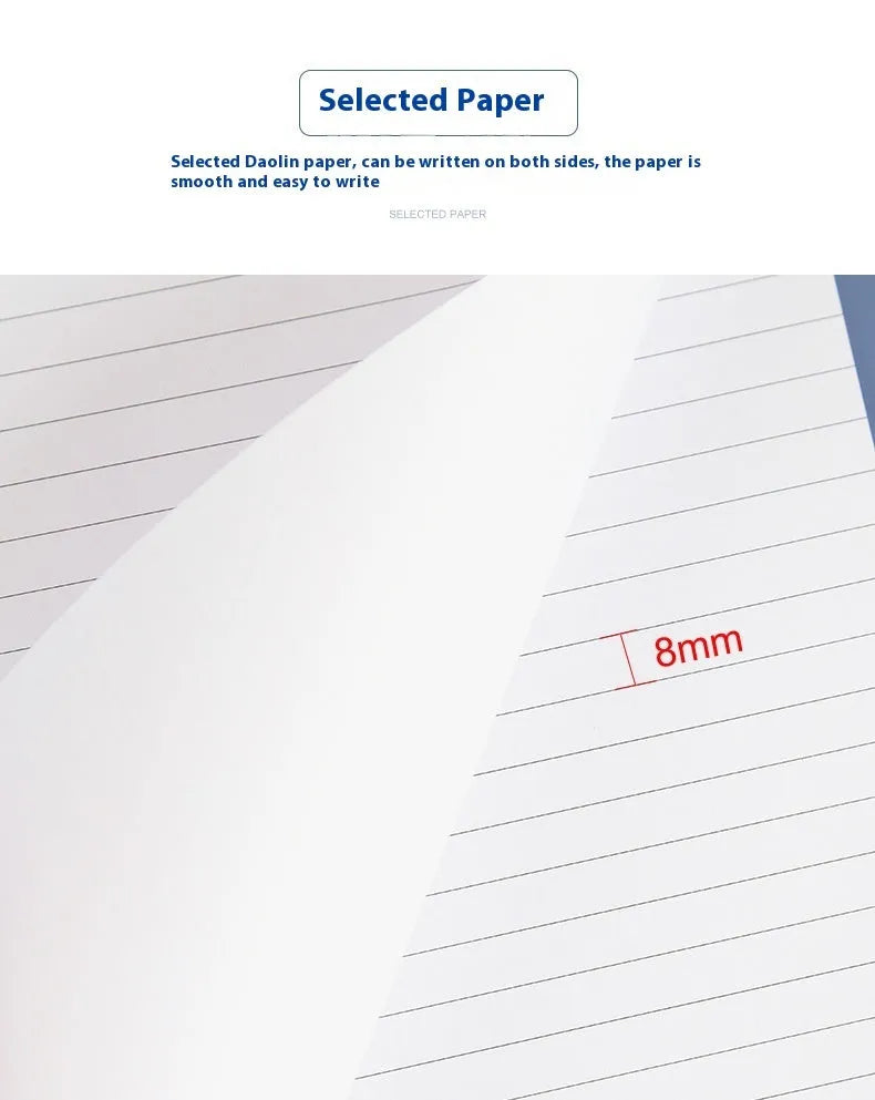 A4 tearable meeting minutes notebook with paper cover showing ivory white interior pages