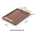 Square bamboo serving tray with brown handle for barbecue shops and catering