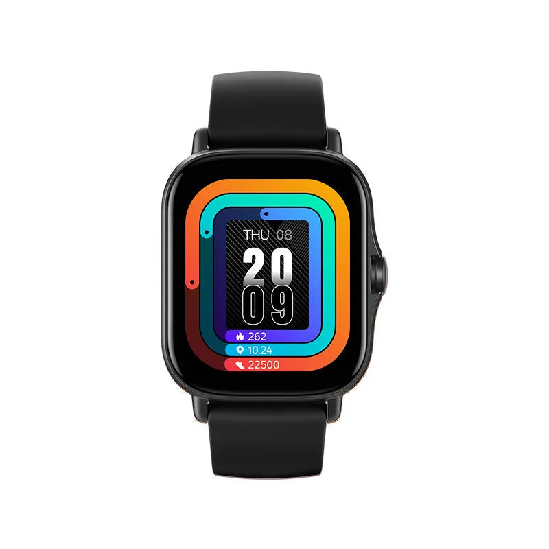 GT20 smartwatch with alloy case and silicone strap displaying health metrics on its screen