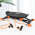 JS101A black mini fitness skiing machine with elastic hand straps for indoor home exercise