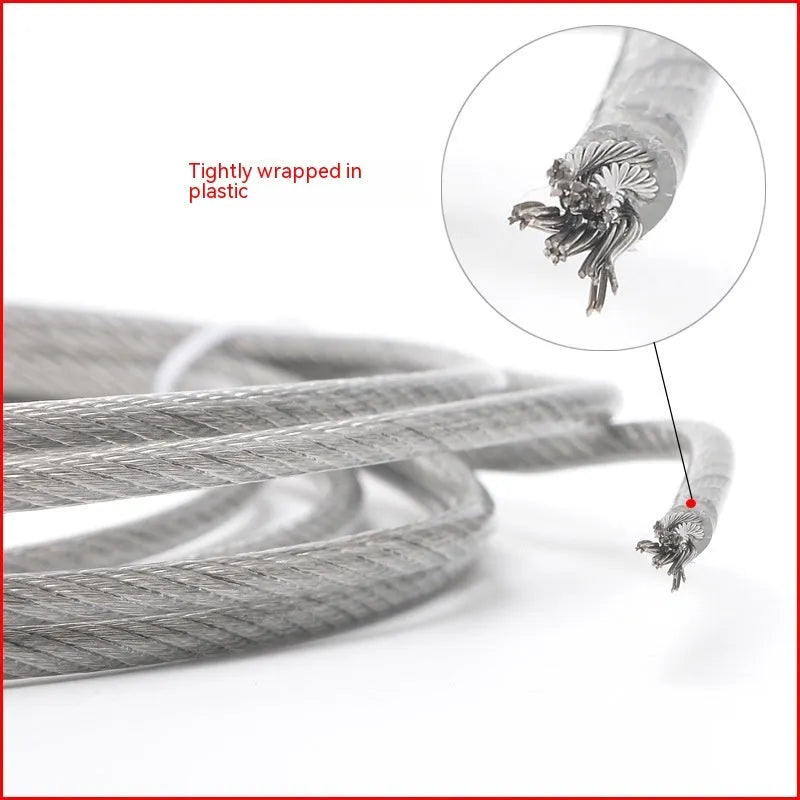 304 stainless steel invisible anti-theft wire rope with double twist construction on spool