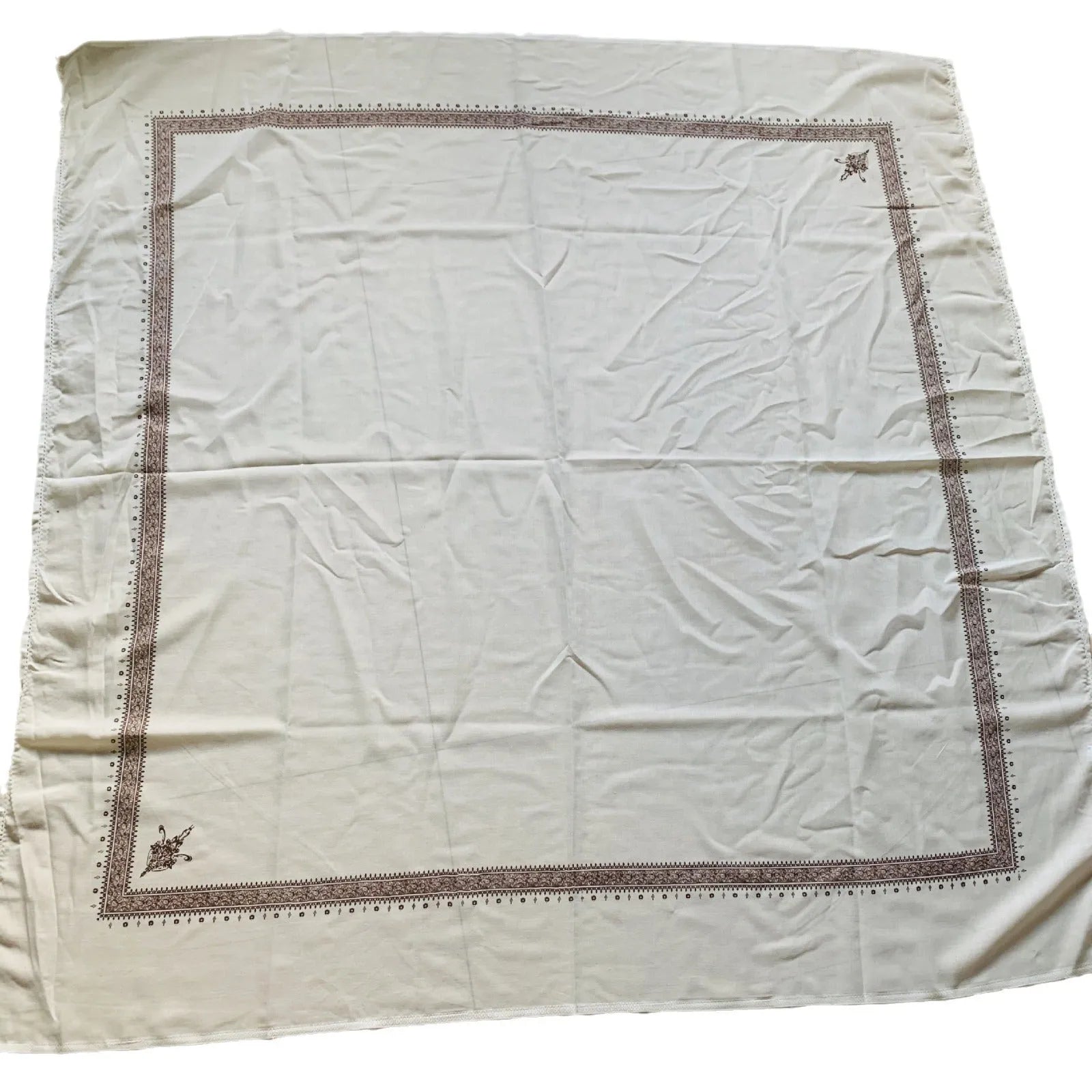 Square printed polyester scarf showing 138cm dimensions in choice of six colours for men and women