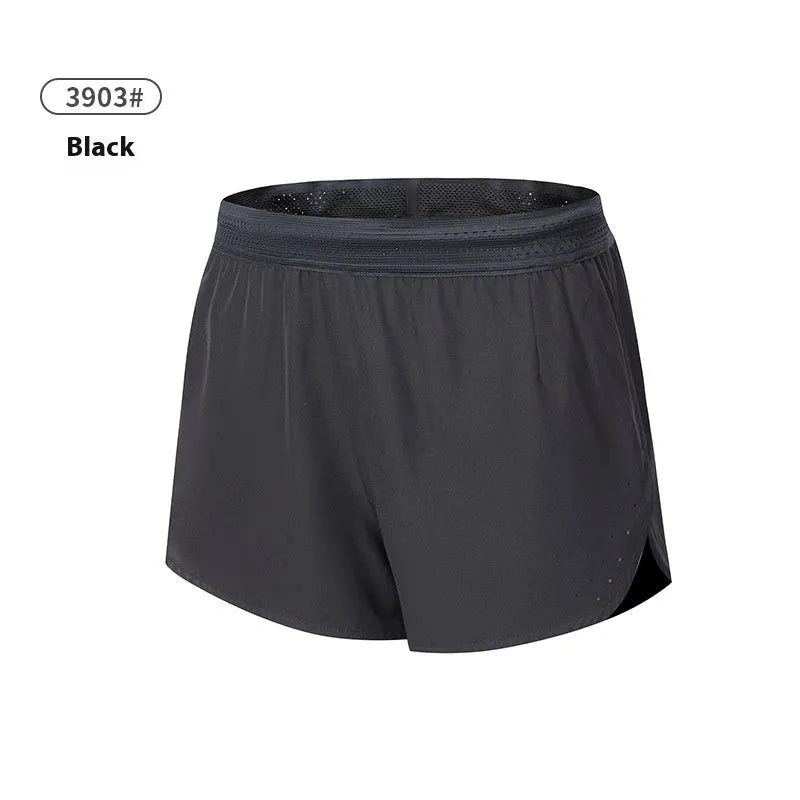 Men's solid colour polyester basketball shorts in low waist design on a neutral background