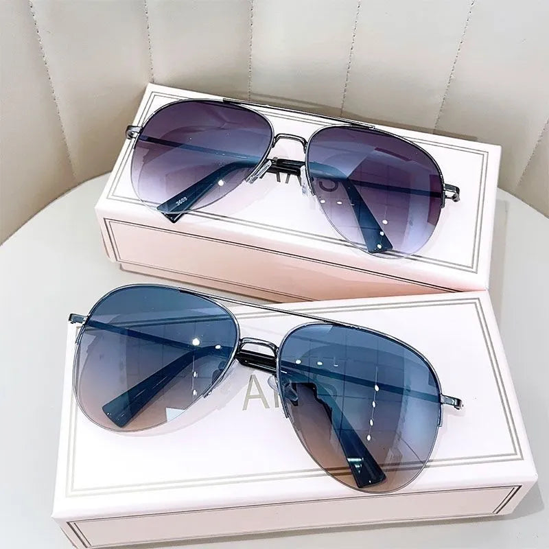 Metal frame aviator driving sunglasses with UV protection lenses in multiple colour options