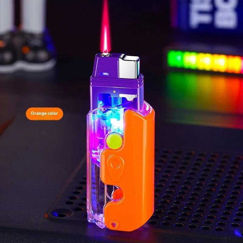 Colourful luminous radish lighter in orange, purple, or green with wind-resistant feature