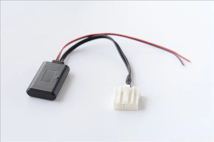 Black Bluetooth AUX adapter cable for Mazda vehicles 2006 and newer with MEDIA button compatibility