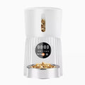 Black and white intelligent pet feeder with automatic timing and quantitative remote feeding control