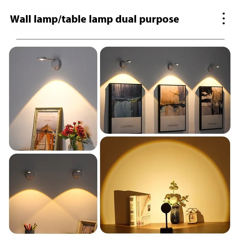 Geometric rechargeable wireless wall spotlight with remote control for white or black tricolour lighting