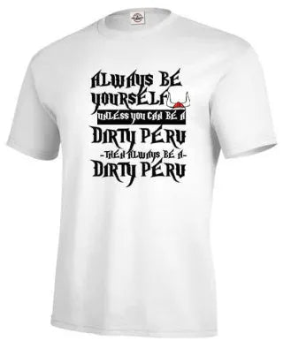 White men's printed short sleeve t-shirt straight fit casual polyester