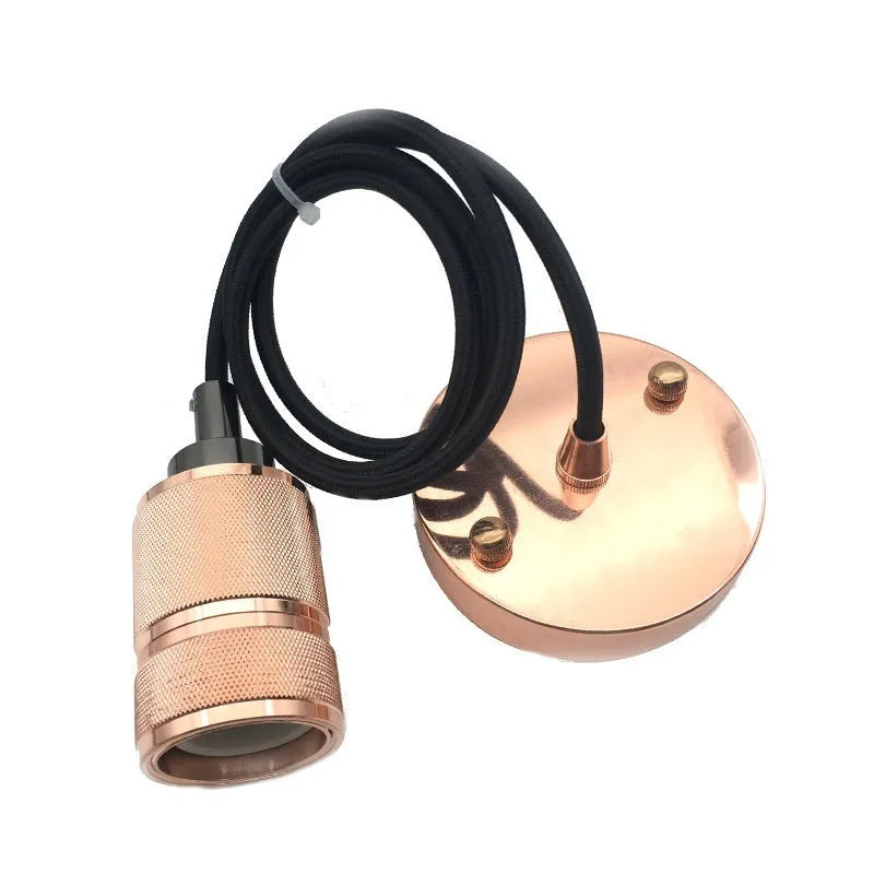 DIY retro chandelier assembly kit with electropated aluminium lamp holder in chrome, gold, rose gold, and shiny black finishes