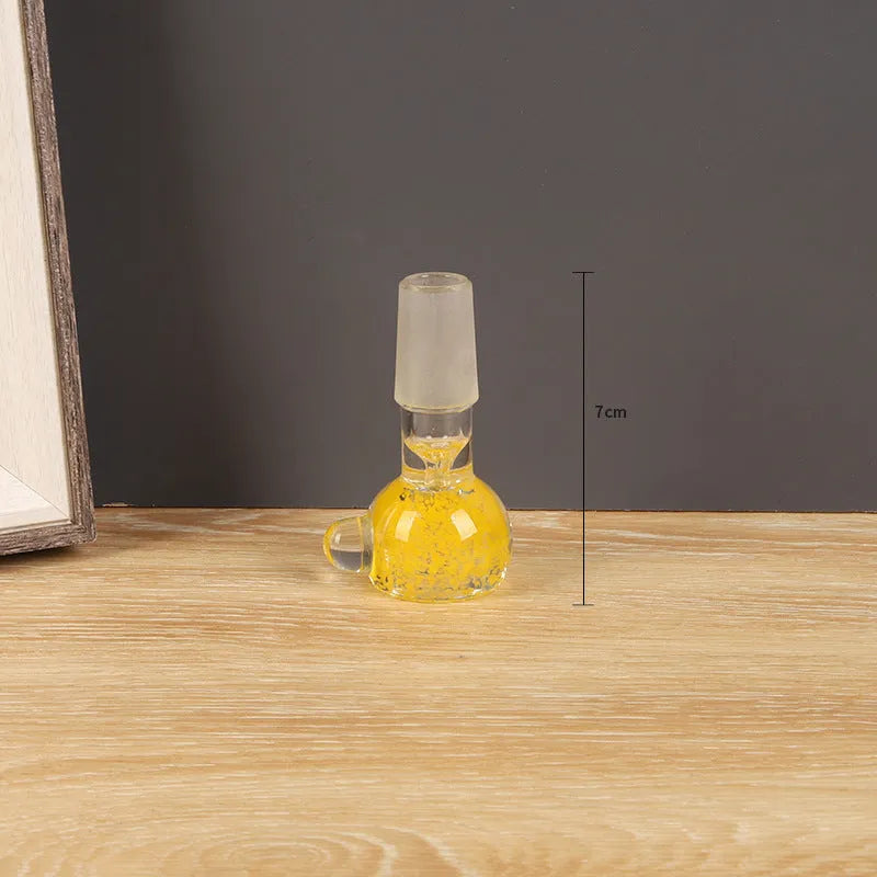 A 7cm coloured glass trumpet-shaped cigarette pipe on a plain background.