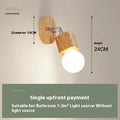 24cm round mirror finish LED wall lamp with a single light head for vanity lighting.