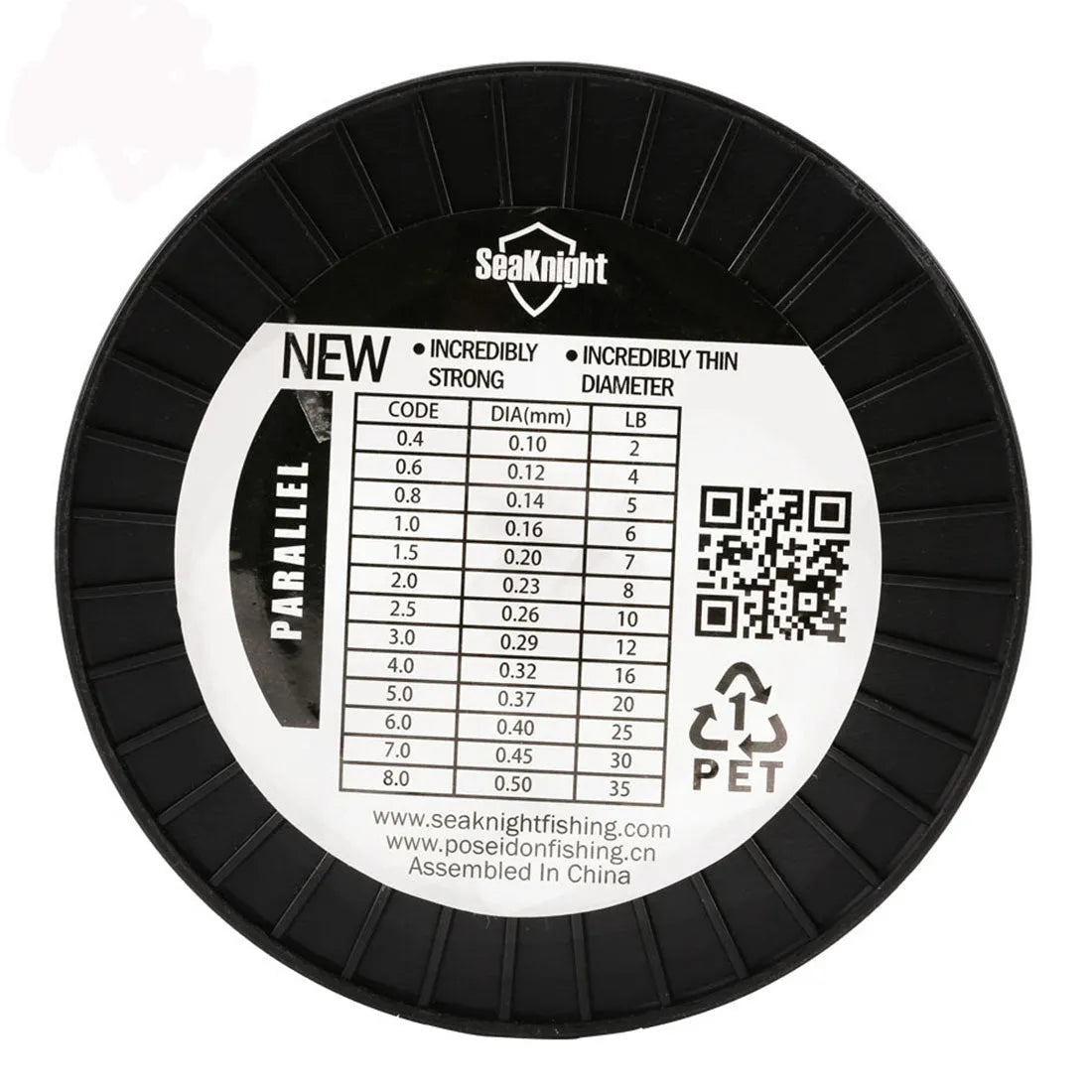Seaknight1000 M nylon fishing line spool in five colour options on a blue background