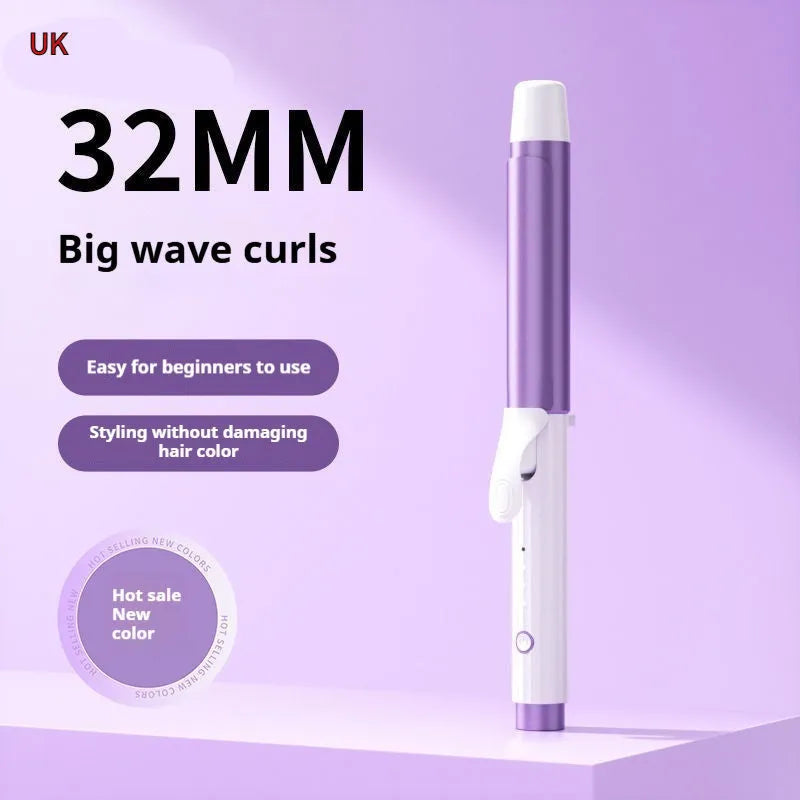 Anion big wave curling iron with four gear thermoregulation in pink and purple plastic body