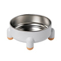 Green non-slip stainless steel pet bowl with a raised high foot design for dogs and cats