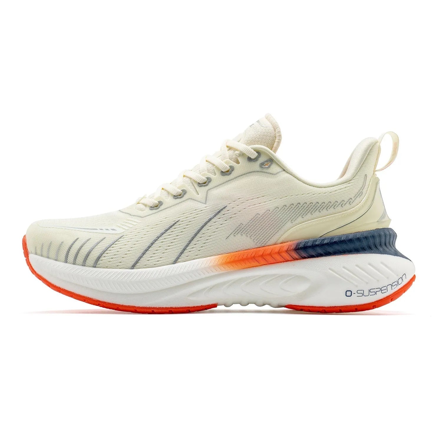 Low-top running sneakers with shock absorption, in a selection of colours on a rubber sole.