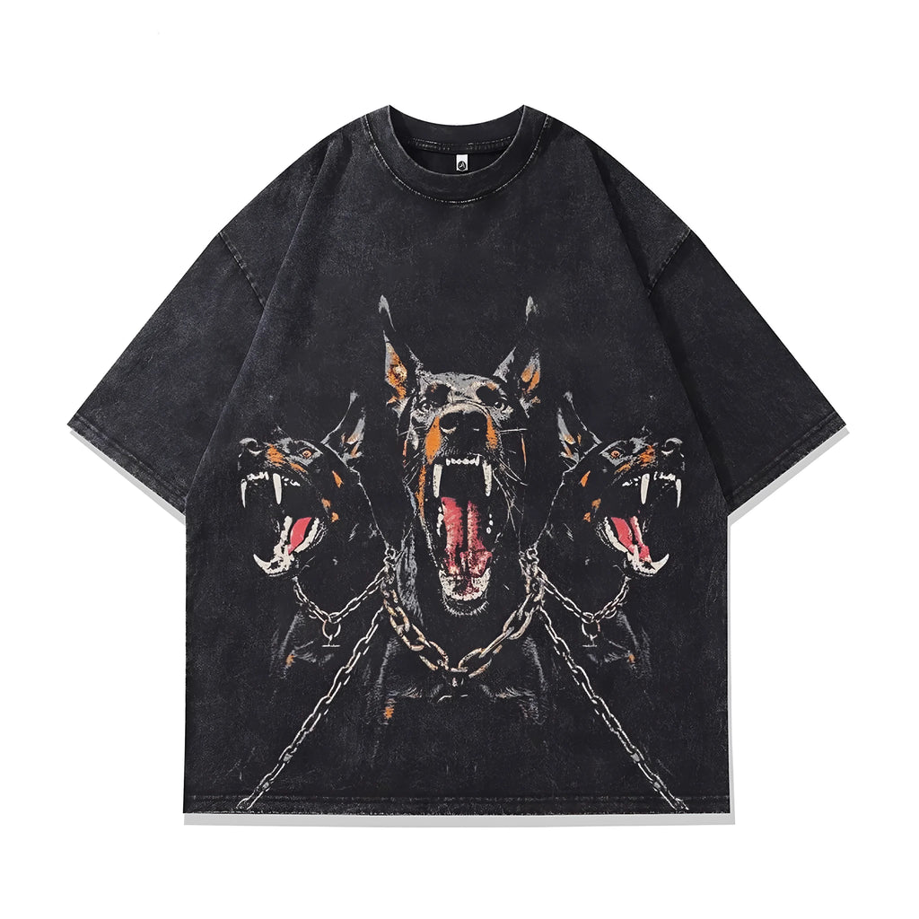 Men's short sleeve T-shirt with character print in loose fit pure cotton fabric