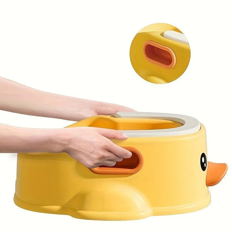 Blue PVC duck-shaped bathtub for dogs and cats on a white background