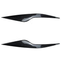 Ford Focus front headlight with carbon fiber pattern ABS eyebrow decal applied for external decorative modification