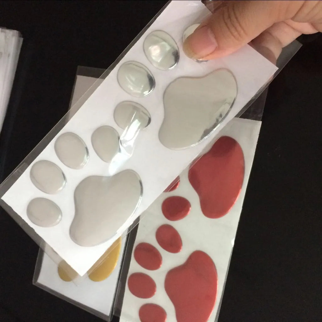 PVC car sticker with hand-shaped brush dog footprints design for bumper scratch concealment