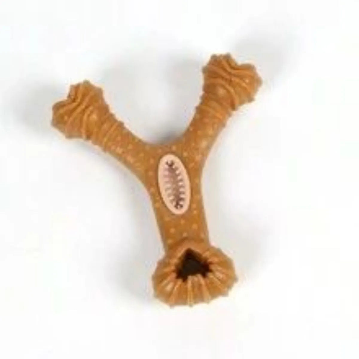 Durable natural coloured dog chew toy in 8-shape and Y-shape for medium to large breeds