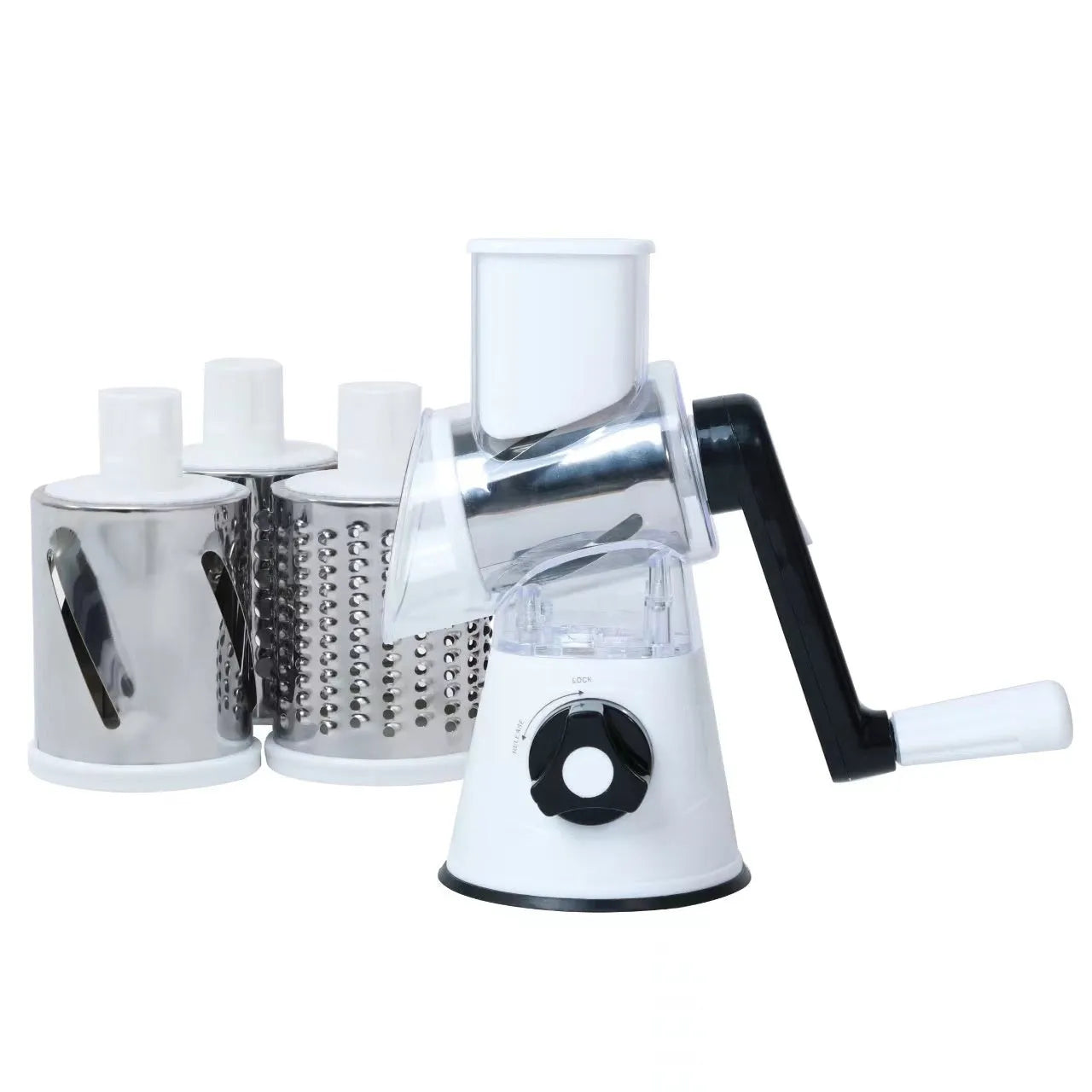 Multifunction vegetable chopper food processor with suction cup base in blue green red or white