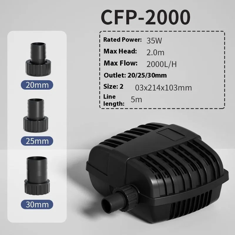 CFP Series horizontal plastic pond filter pump for large flow filtration in fish ponds.