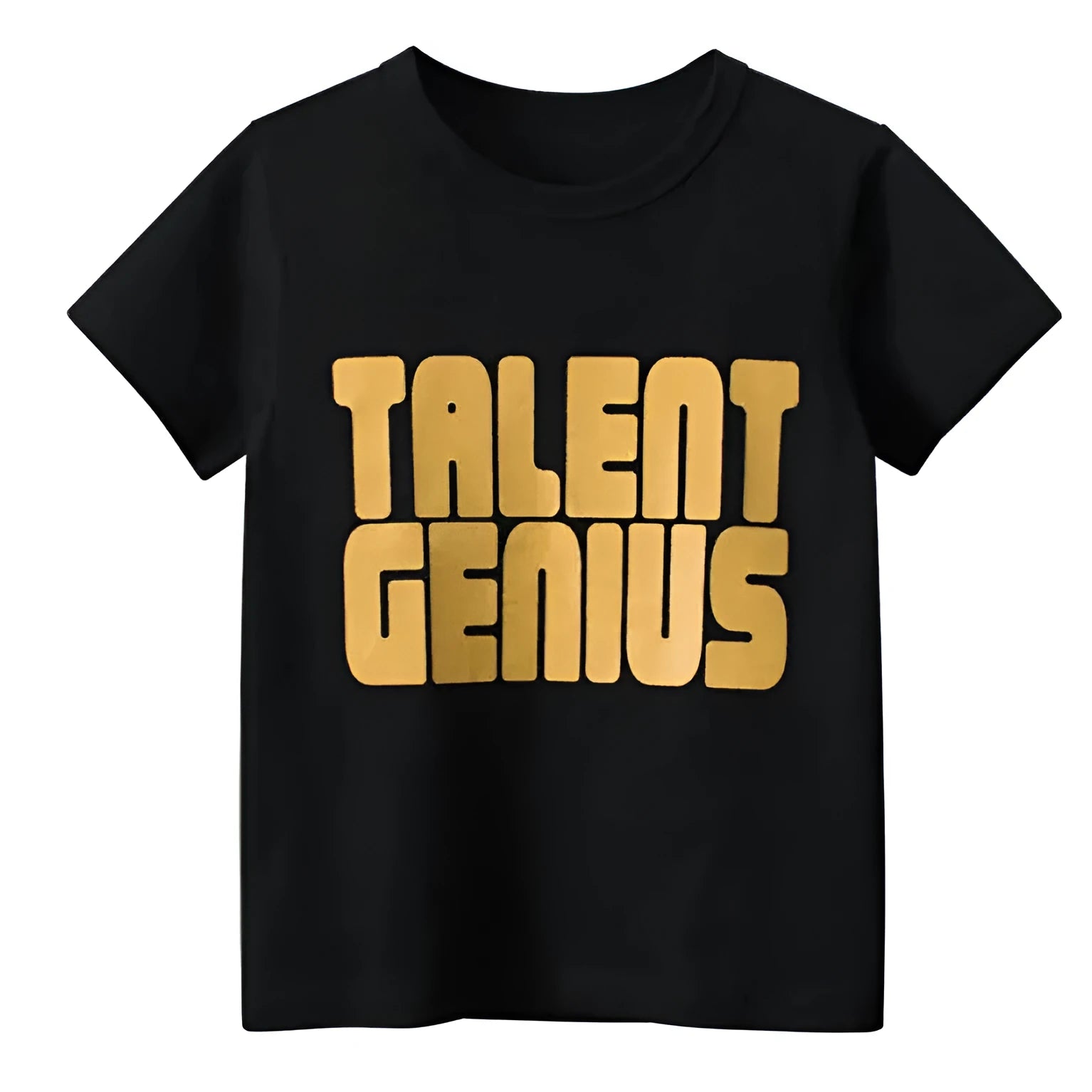 Black men's T-shirt with geometric pattern print, loose fit streetwear style with short sleeves