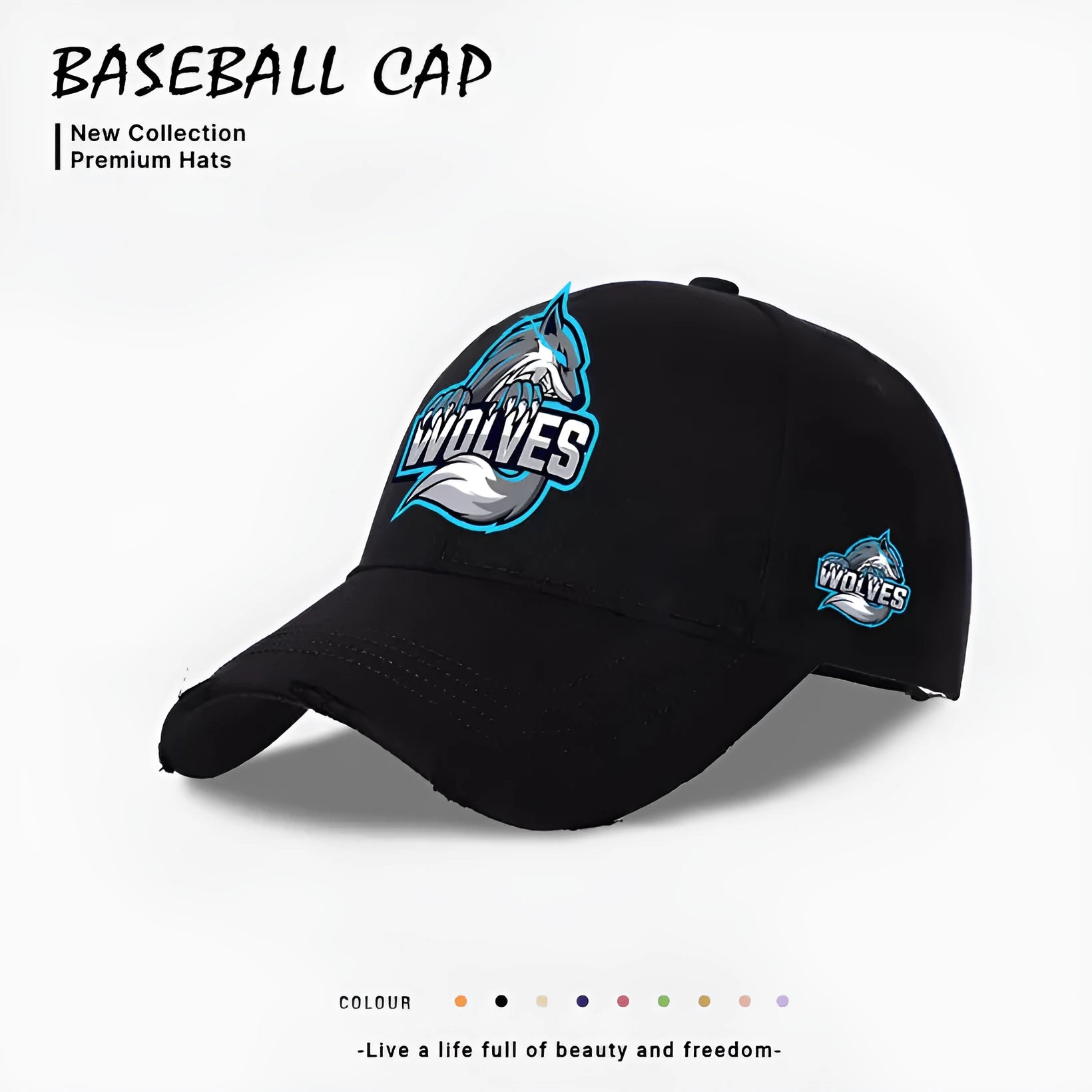 Men's casual baseball cap in European and American style, beige colour, polyester adjustable fit on head